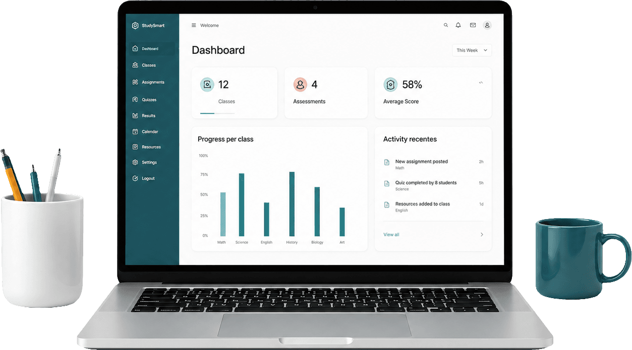 Dashboardul EduCatalog pentru profesori pe laptop